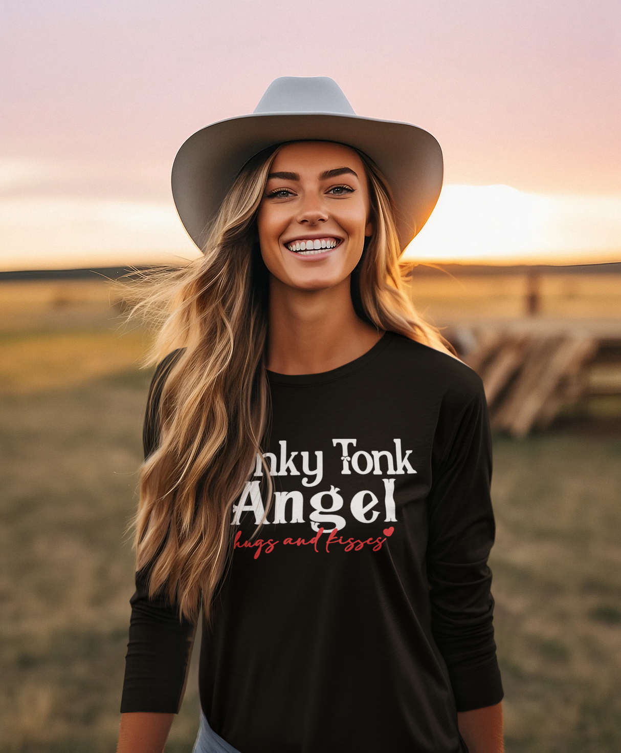 Honky Tonk Angel Graphic T Shirt